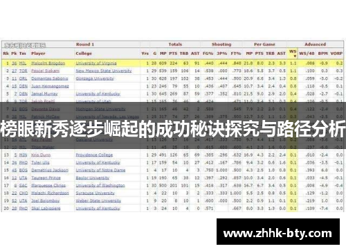 榜眼新秀逐步崛起的成功秘诀探究与路径分析